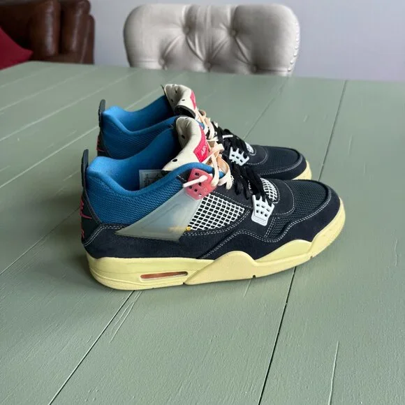 Nike Air Jordan4 Retro x Union LA Mid Off Noir Air Jordan Ⅳ AJ4 - Picture 3 of 4